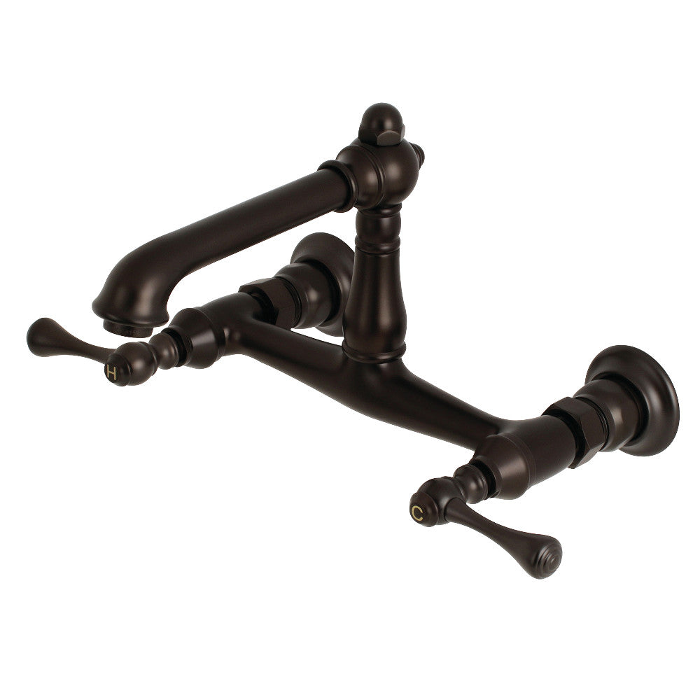 English Country Wall-Mount Bathroom Faucet in Oil Rubbed Bronze