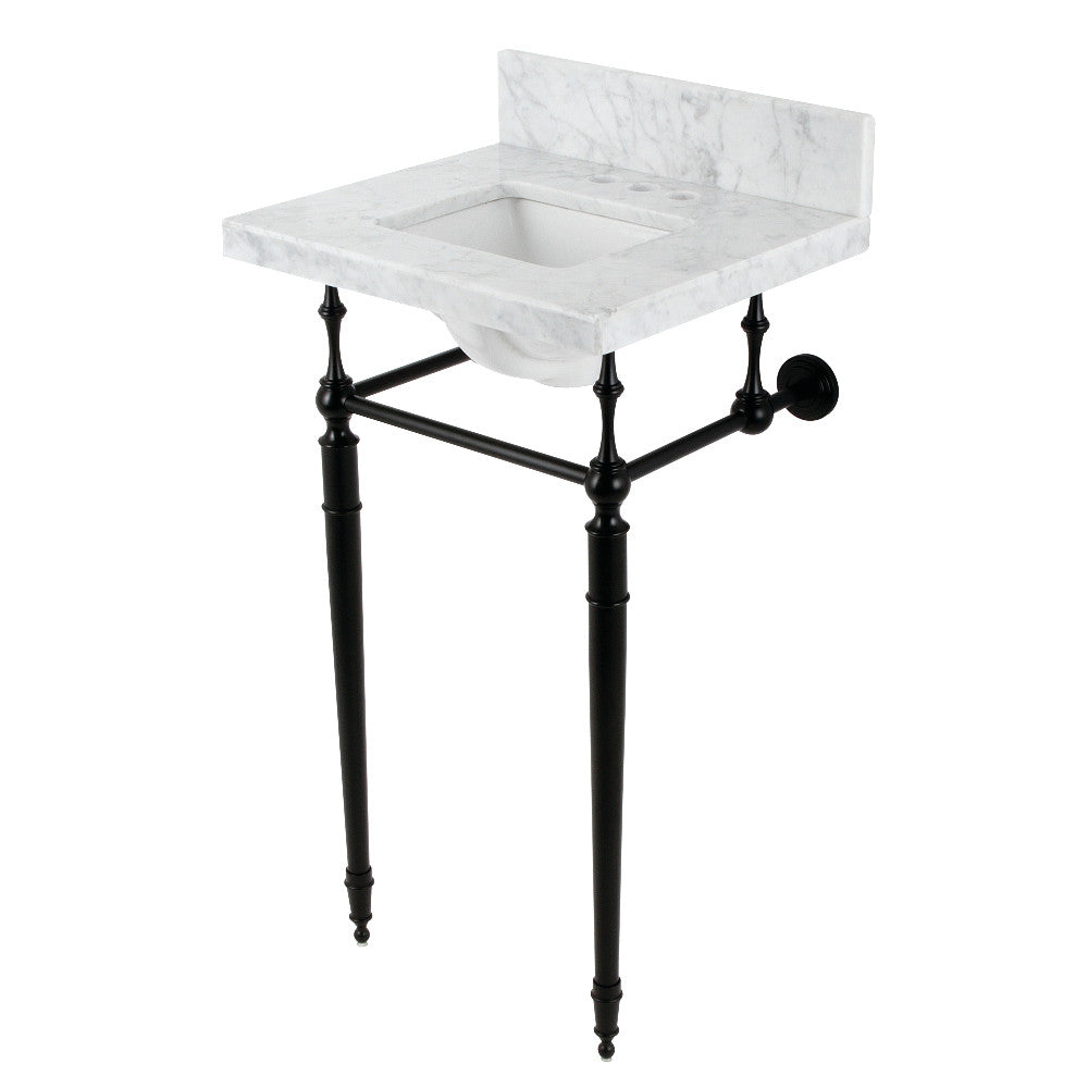 Edwardian 19 Inch Console Sink in Carrara Marble