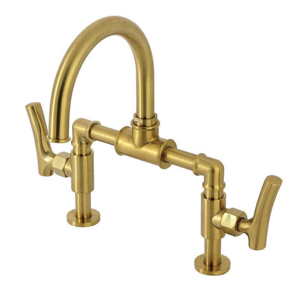 Hallerbos Bridge Bathroom Faucet in Brushed Brass