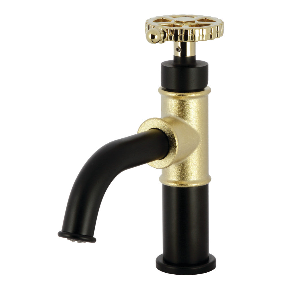 Fuller Single-Hole Bathroom Faucet in Matte Black/Polished Brass