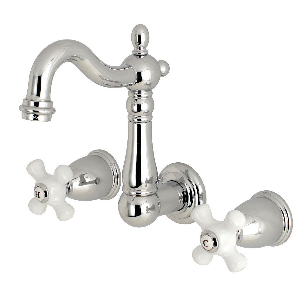 Heritage Wall-Mount Bathroom Faucet in Polished Chrome