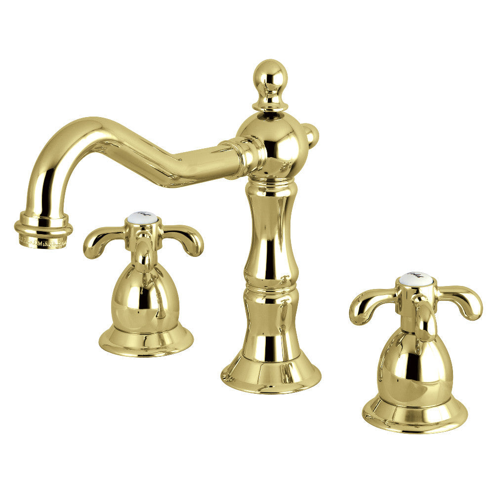 French Country Widespread Bathroom Faucet in Polished Brass