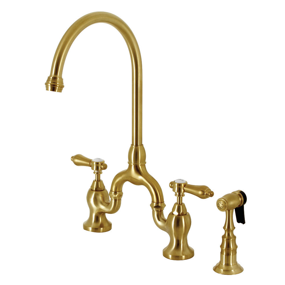 Heirloom Bridge Kitchen Faucet in Brushed Brass