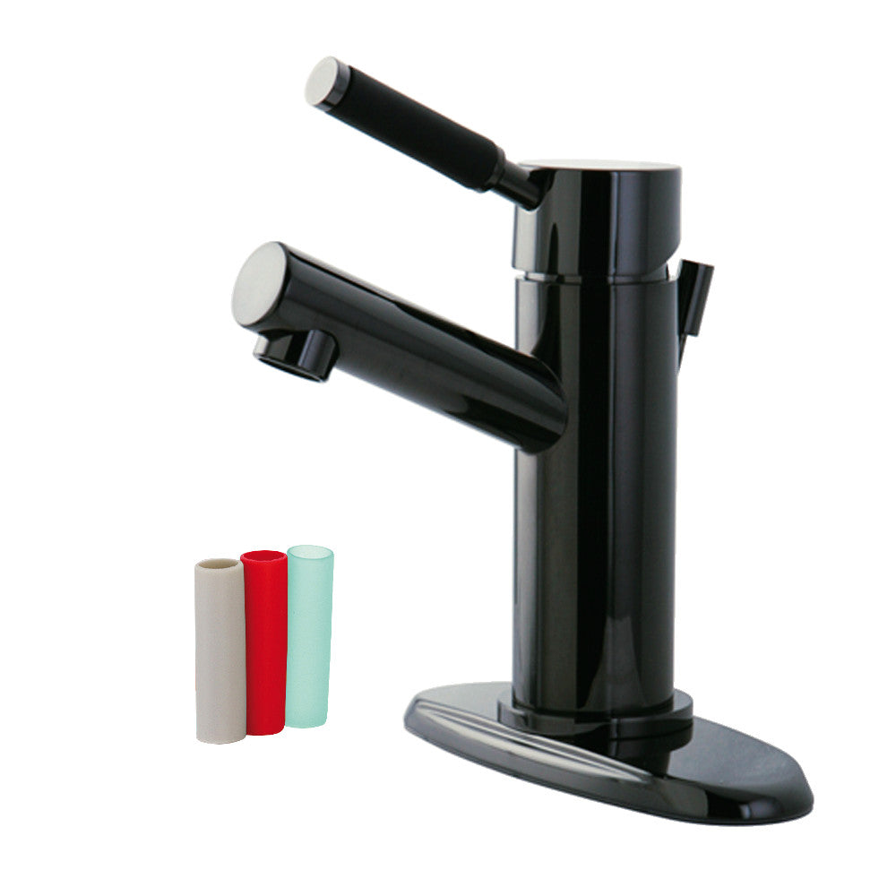 Water Onyx 4 Inch Centerset Bathroom Faucet in Black Stainless Steel