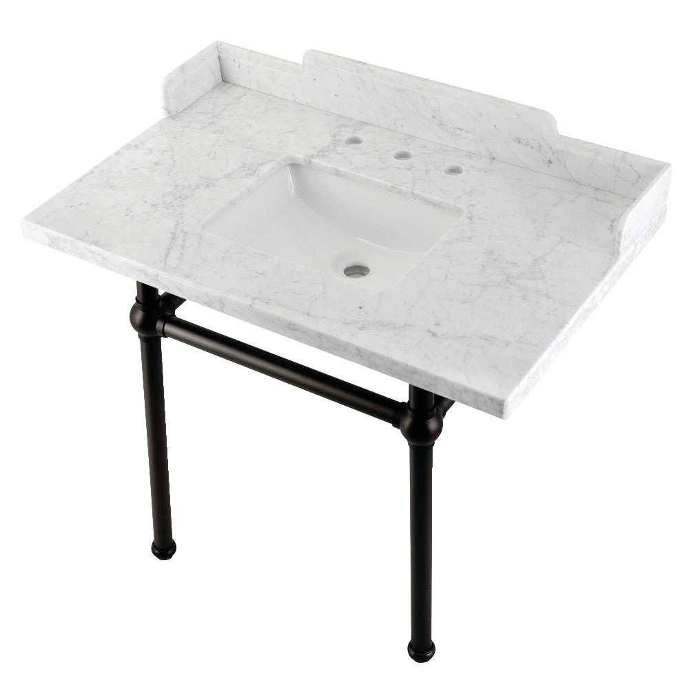 Pemberton 36 Inch Console Sink in Carrara Marble