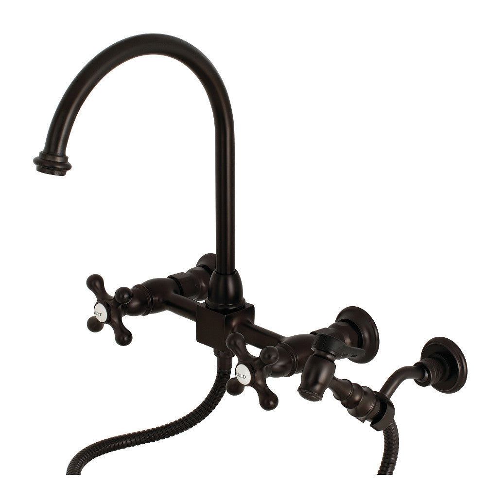 Restoration Wall Mount Kitchen Faucet in Oil Rubbed Bronze
