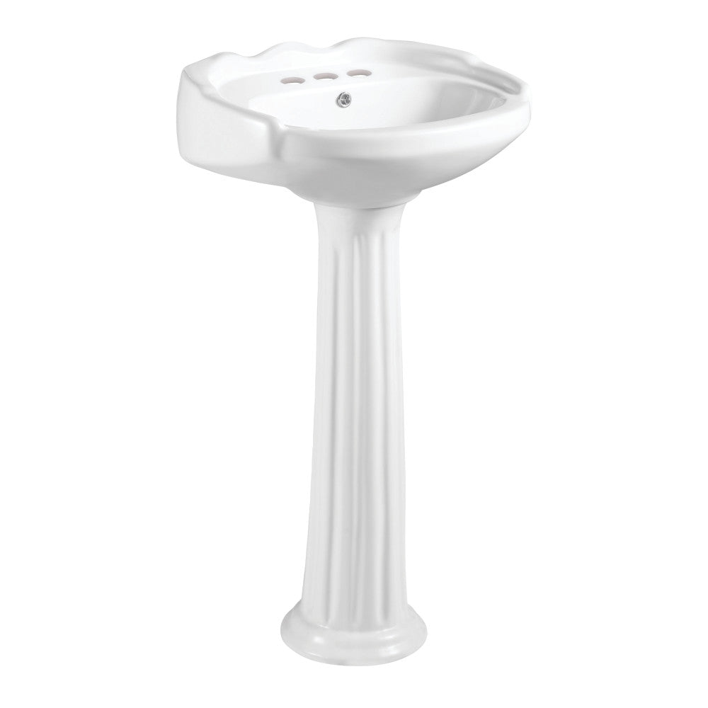 Stuart 19.69 Inch Pedestal Sink in White