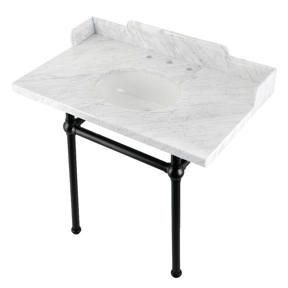 Pemberton 36 Inch Console Sink in Carrara Marble
