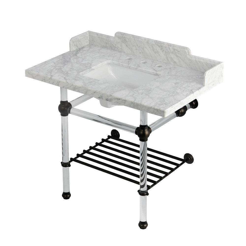 Pemberton 36 Inch Console Sink in Carrara Marble