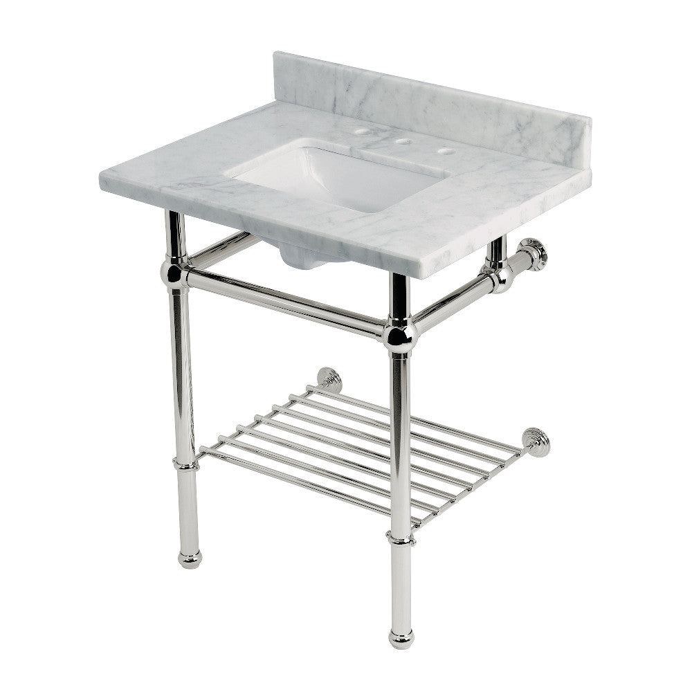 Templeton 30 Inch Console Sink in Carrara Marble