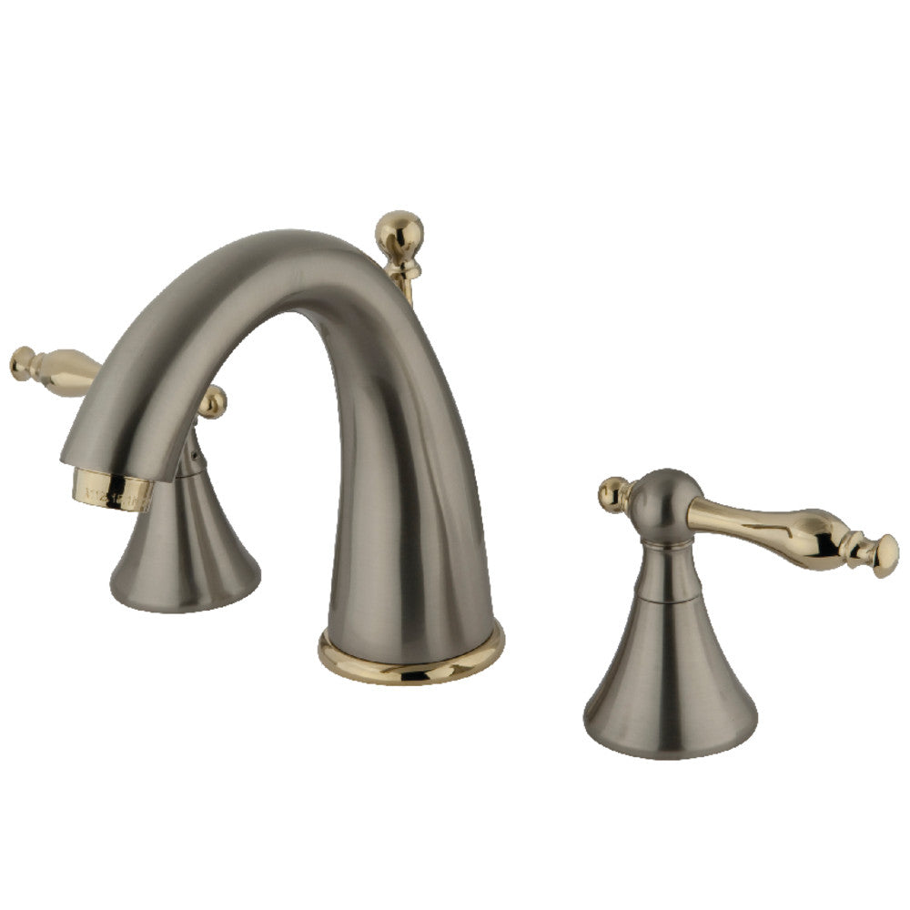 Naples Widespread Bathroom Faucet in Brushed Nickel/Polished Brass