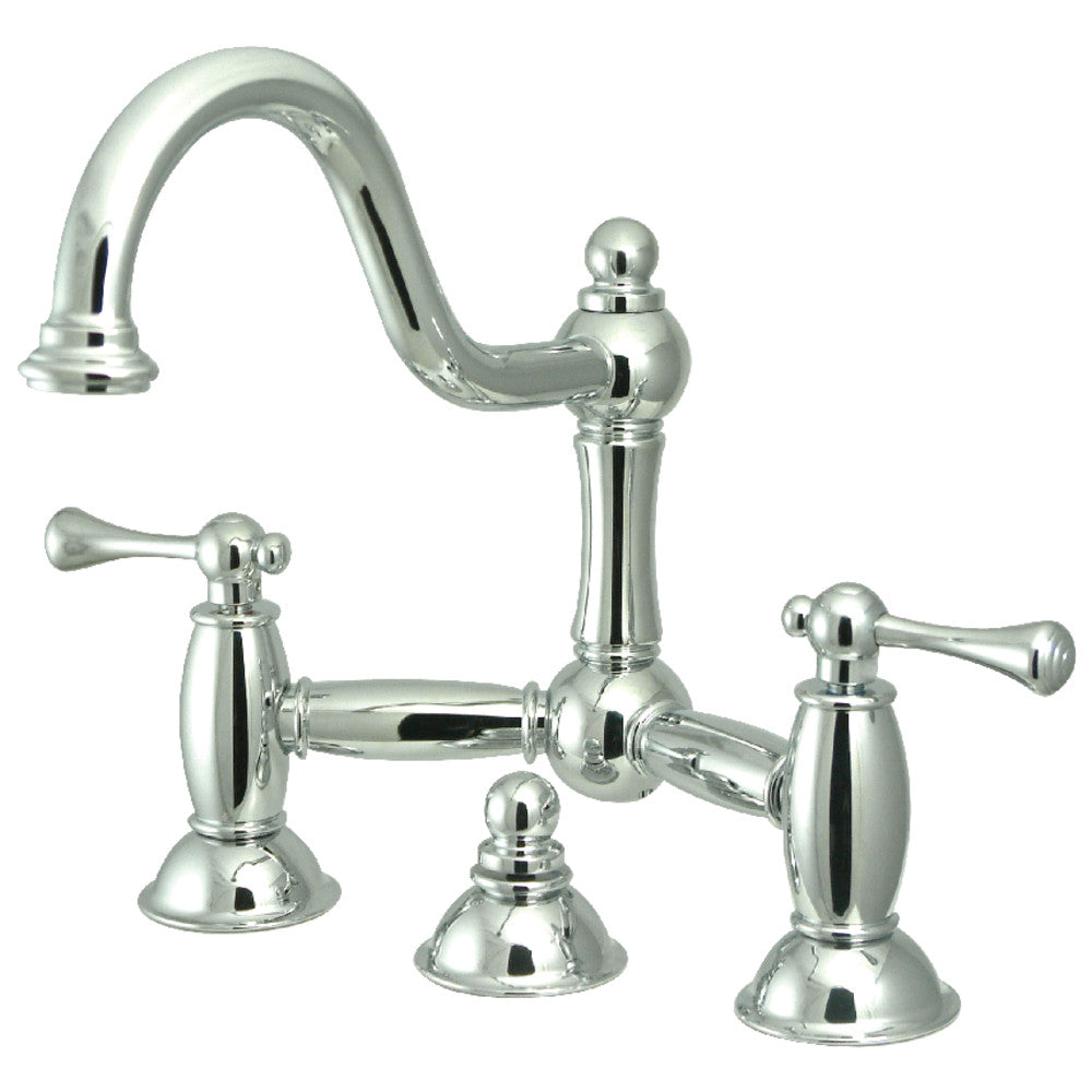 Restoration Bridge Bathroom Faucet in Polished Chrome