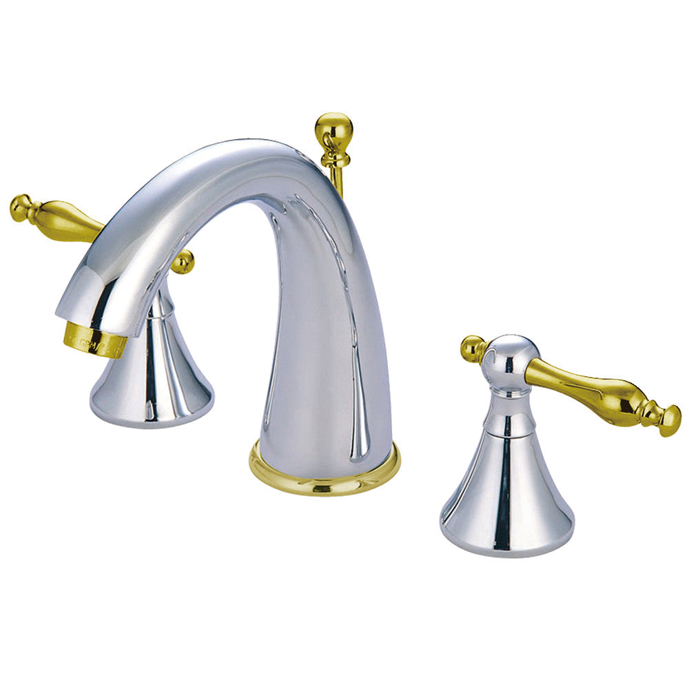 Naples Widespread Bathroom Faucet in Polished Chrome/Polished Brass