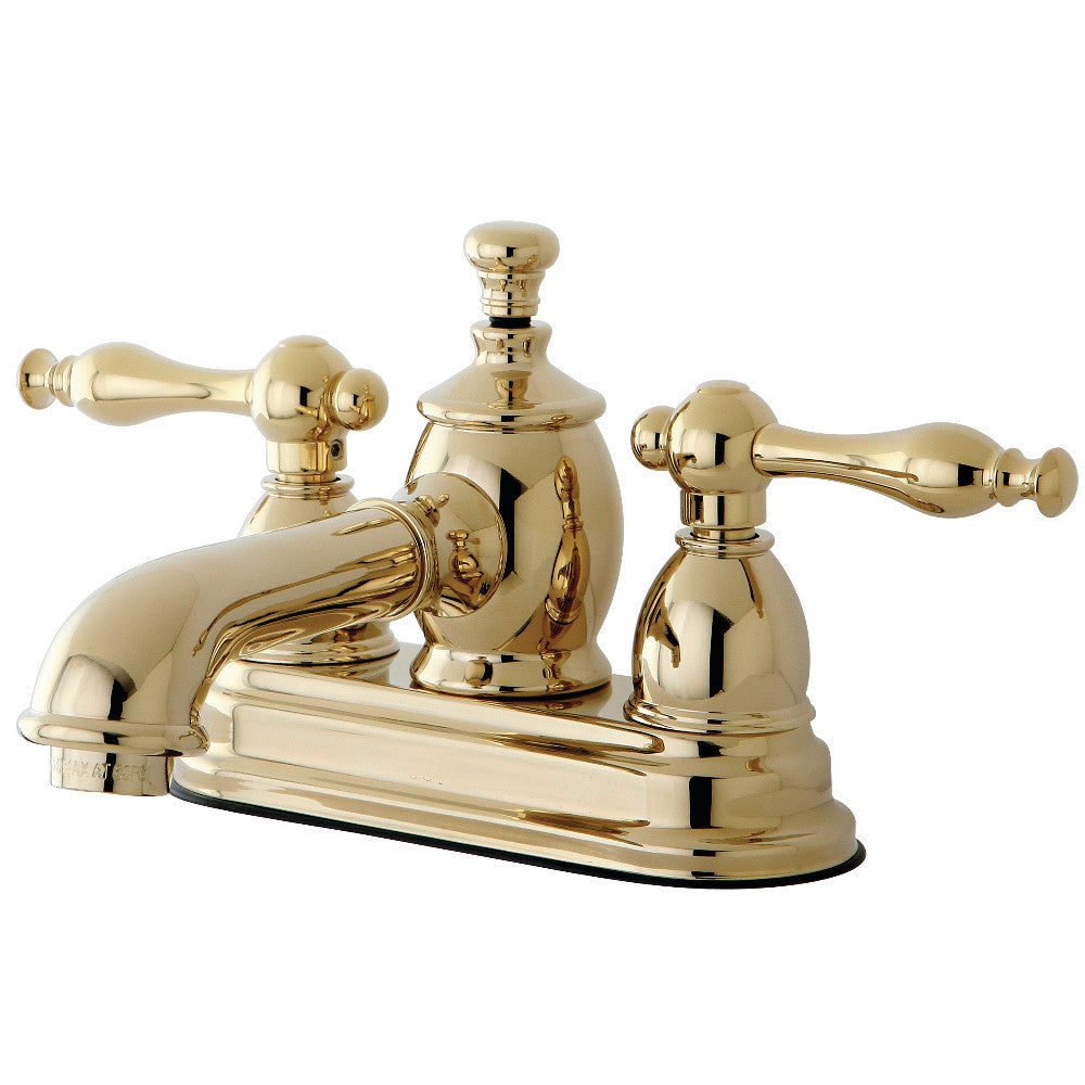Naples 4 Inch Centerset Bathroom Faucet in Polished Brass