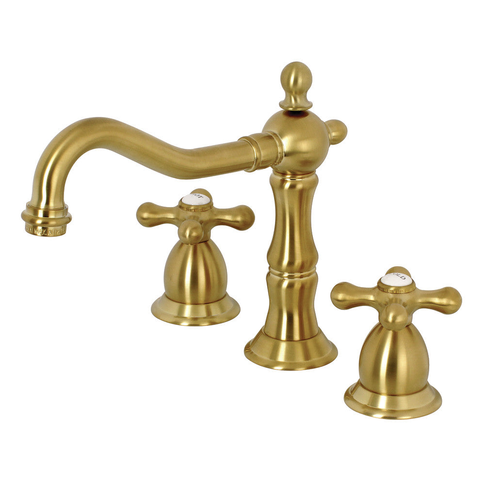 Heritage Widespread Bathroom Faucet in Brushed Brass