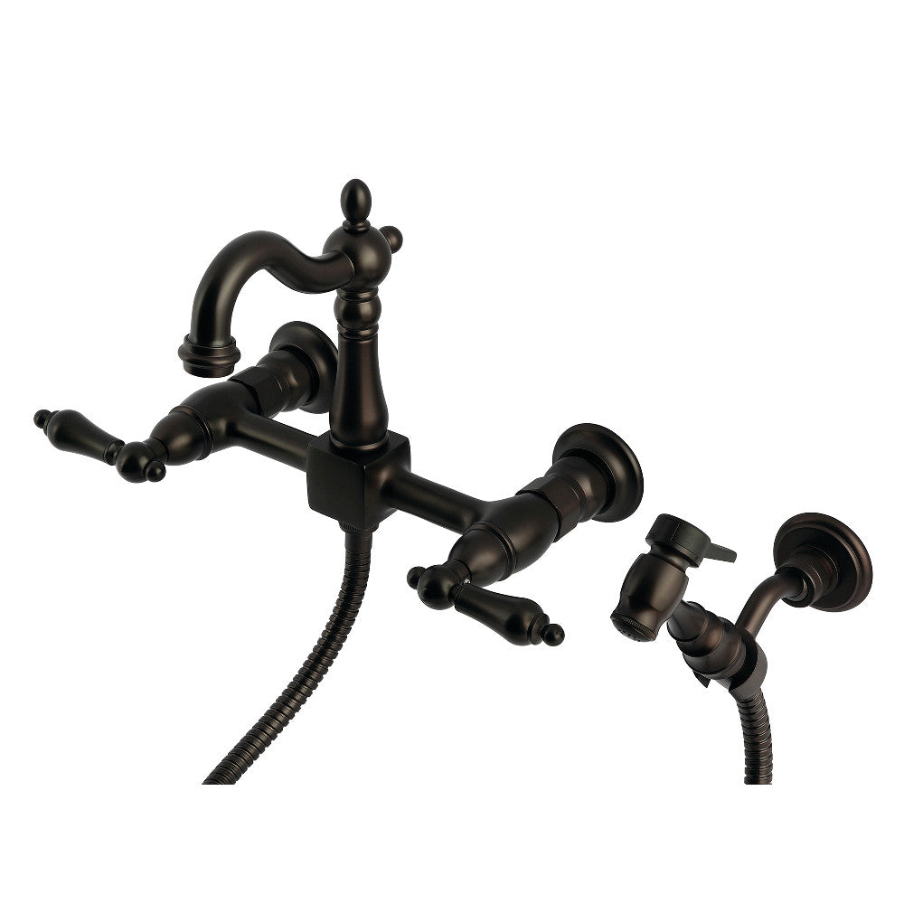 Heritage Wall Mount Kitchen Faucet in Oil Rubbed Bronze