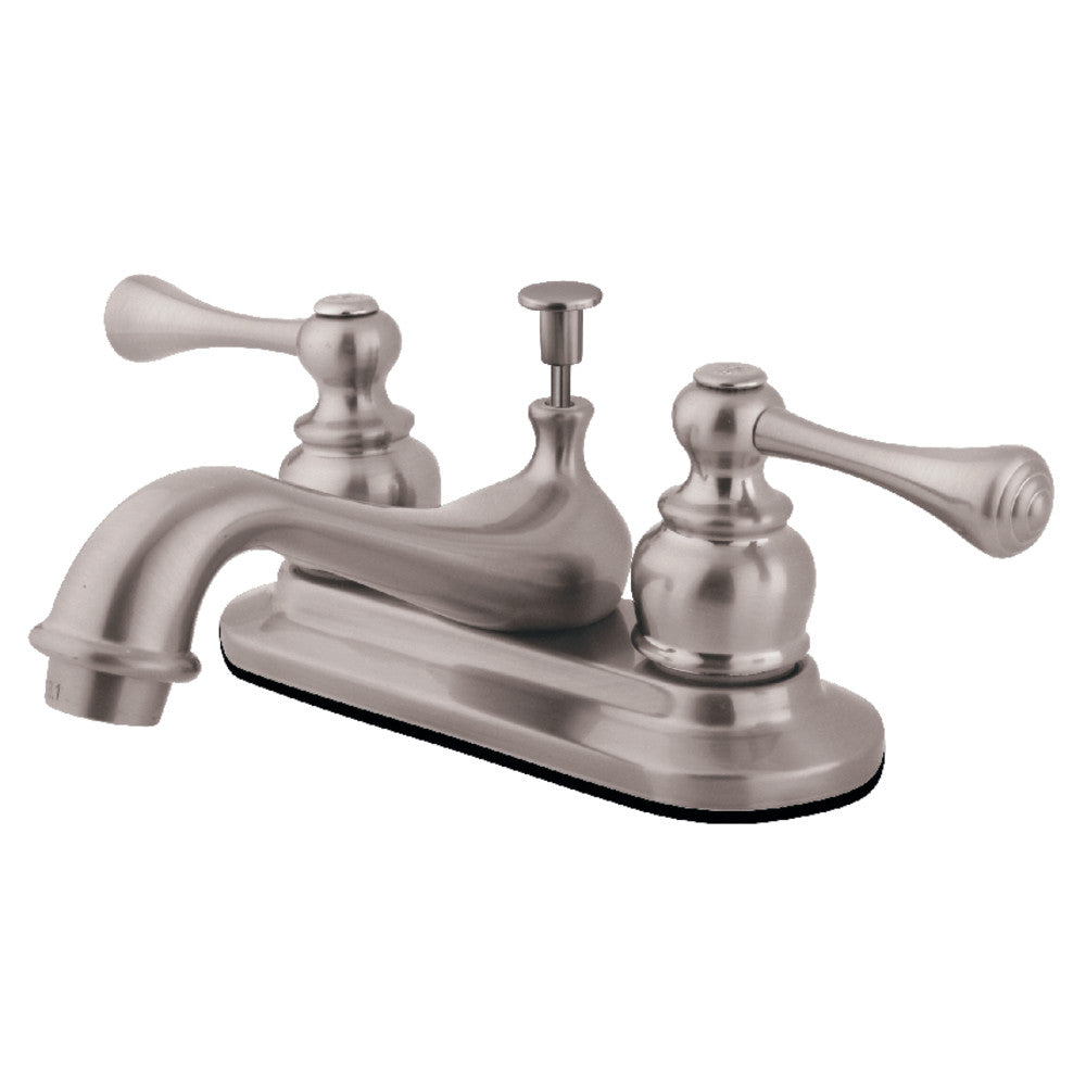 English Vintage 4 Inch Centerset Bathroom Faucet in Brushed Nickel