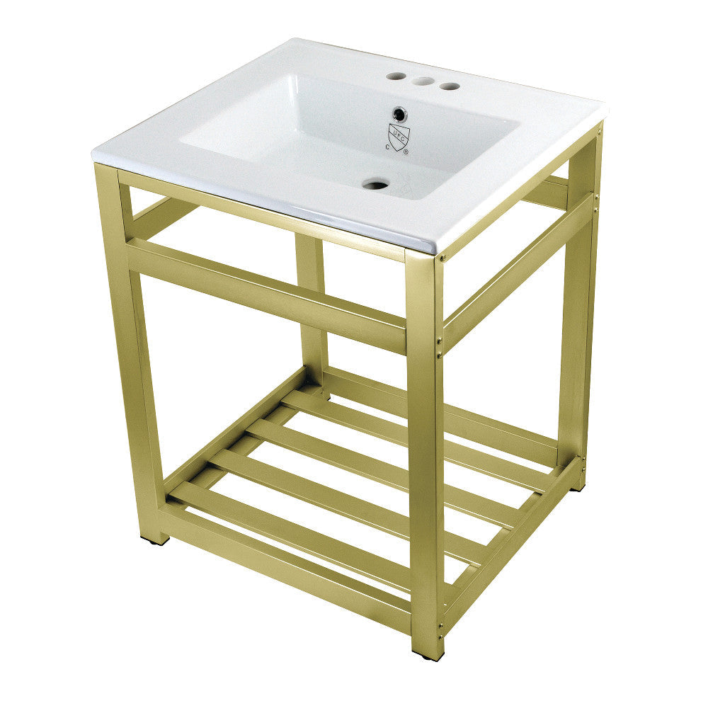 Quadras 25.19 Inch Console Sink in White