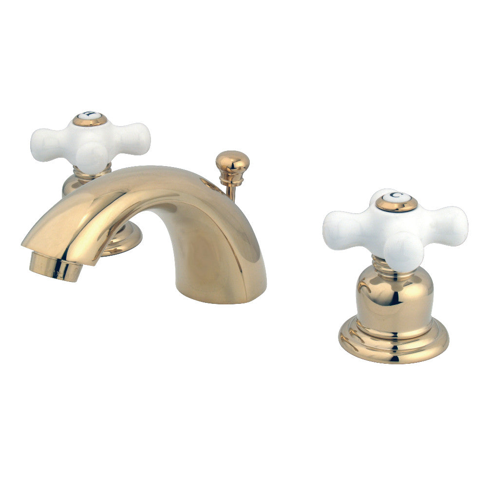 Victorian Mini-Widespread Bathroom Faucet in Polished Brass