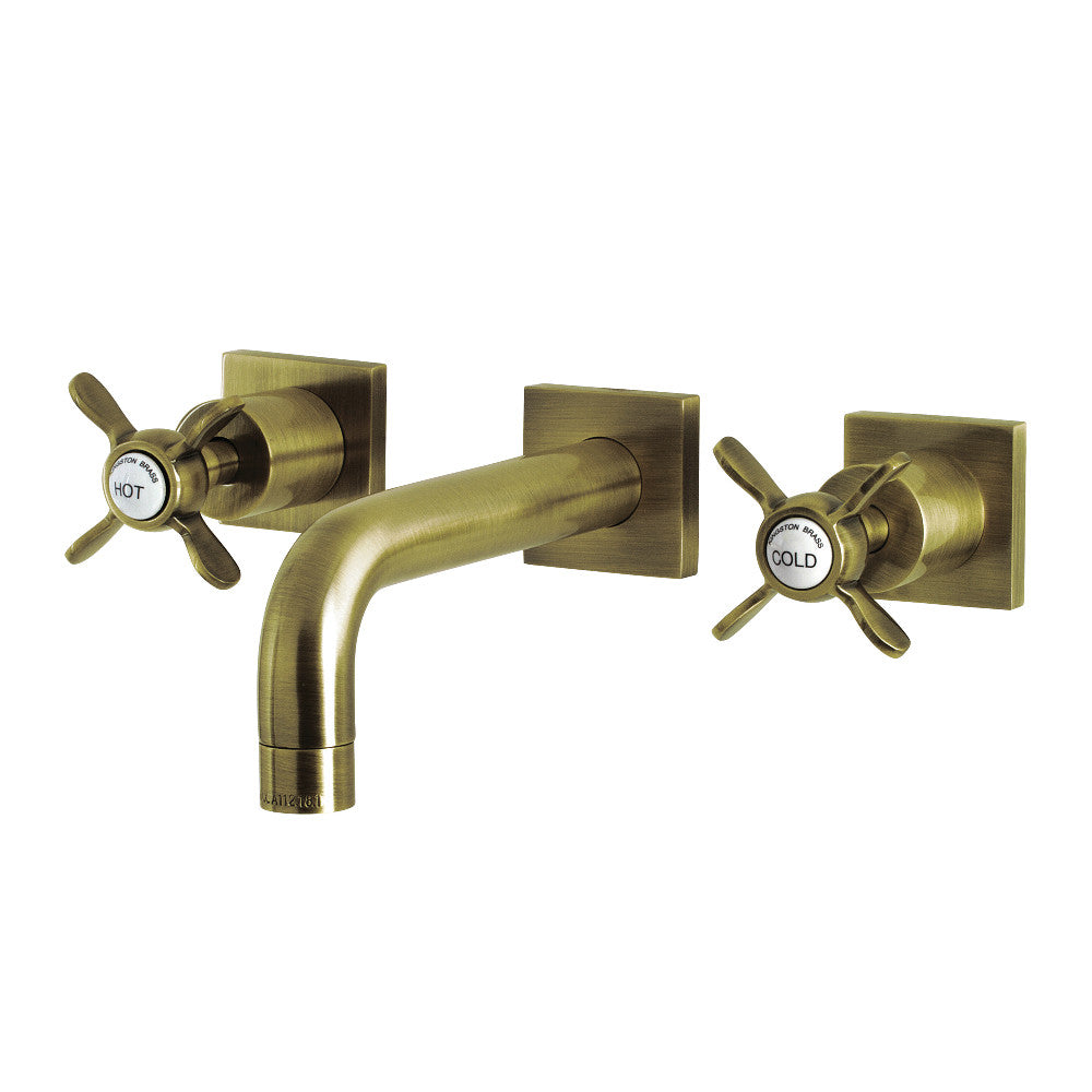 Essex Wall-Mount Bathroom Faucet in Antique Brass