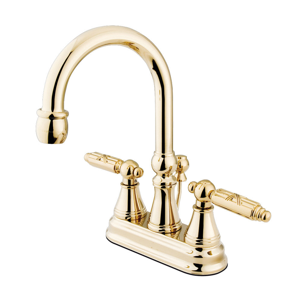 Georgian 4 Inch Centerset Bathroom Faucet in Polished Brass