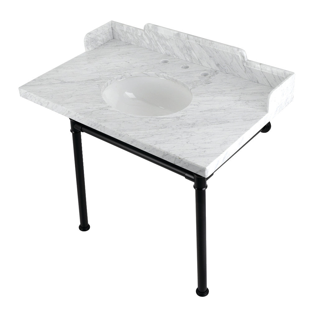 Wesselman 36 Inch Console Sink in Carrara Marble