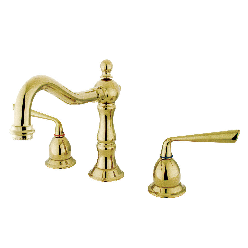 Silver Sage Widespread Bathroom Faucet in Polished Brass