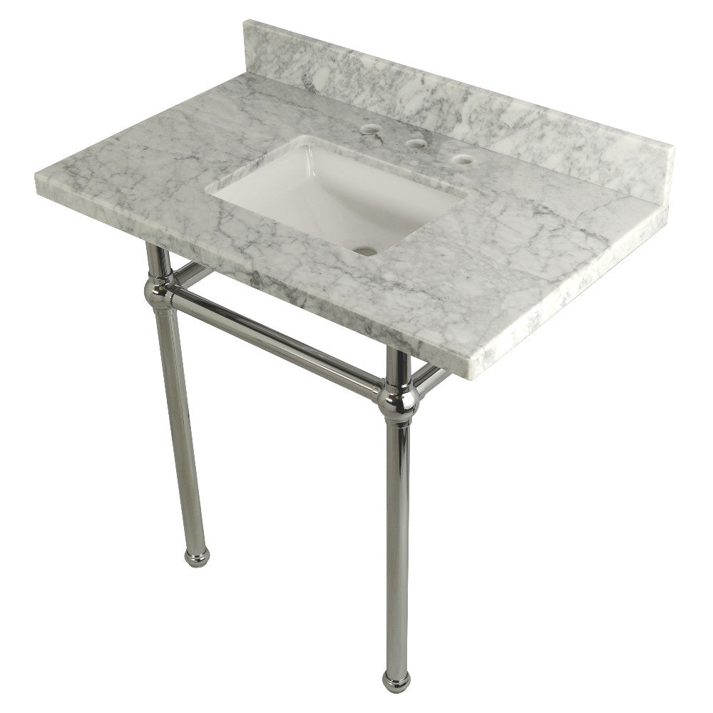 Templeton 36 Inch Console Sink in Carrara Marble