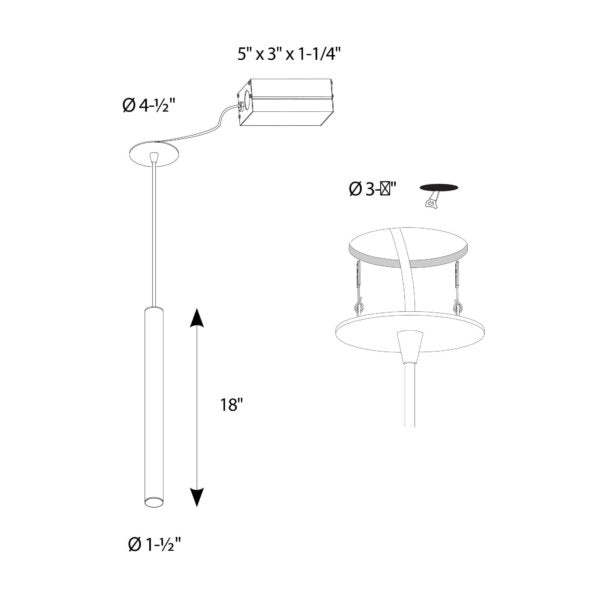 18 Inch CCT LED Cylinder Pendant Light