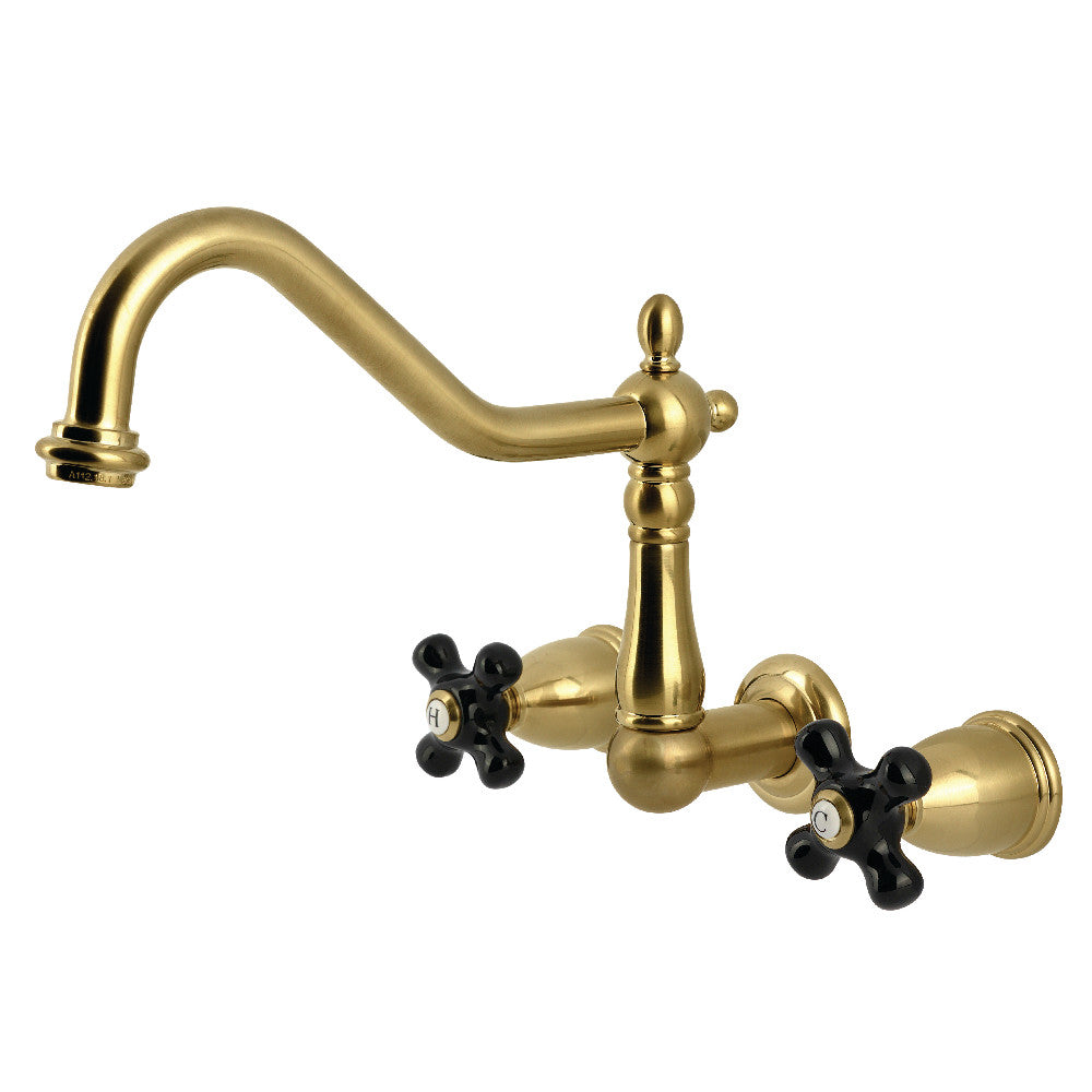 Duchess Wall Mount Kitchen Faucet in Brushed Brass