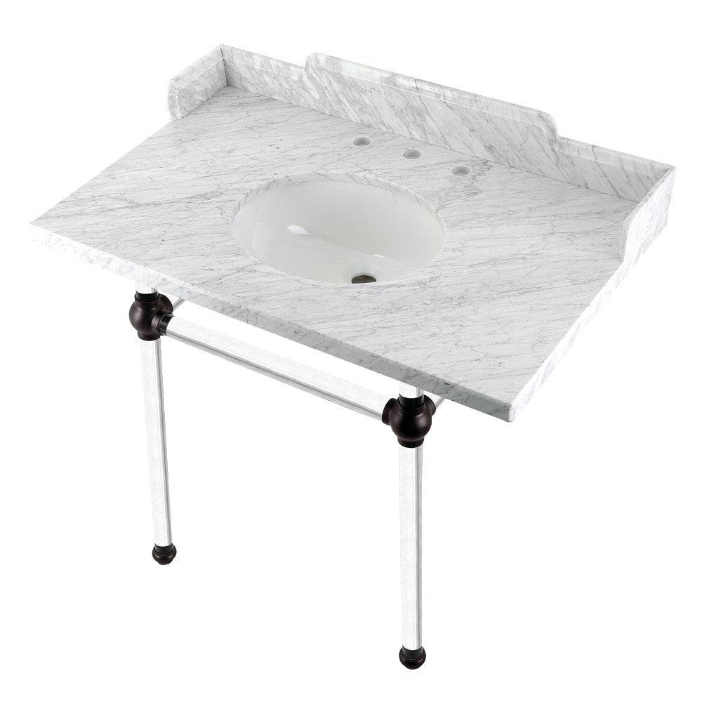 Pemberton 36 Inch Console Sink in Carrara Marble
