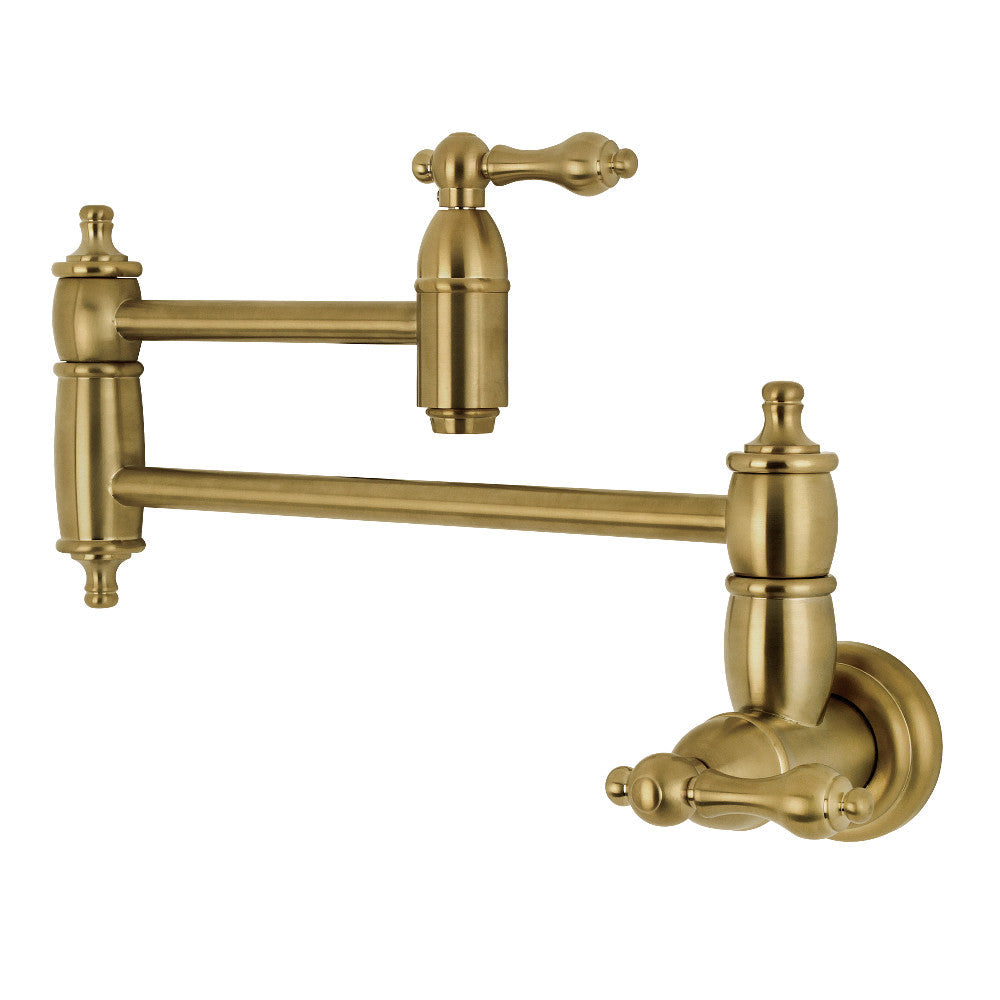 Restoration Pot Filler Faucet in Brushed Brass