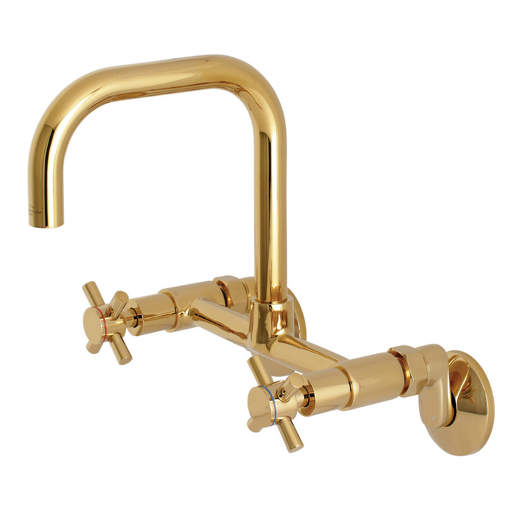 Concord Wall Mount Kitchen Faucet in Polished Brass