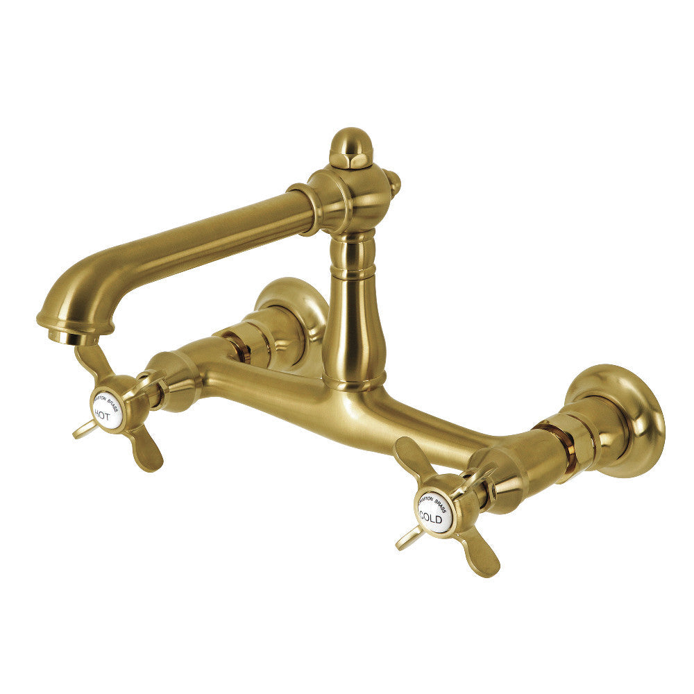 Essex Wall-Mount Bathroom Faucet in Brushed Brass