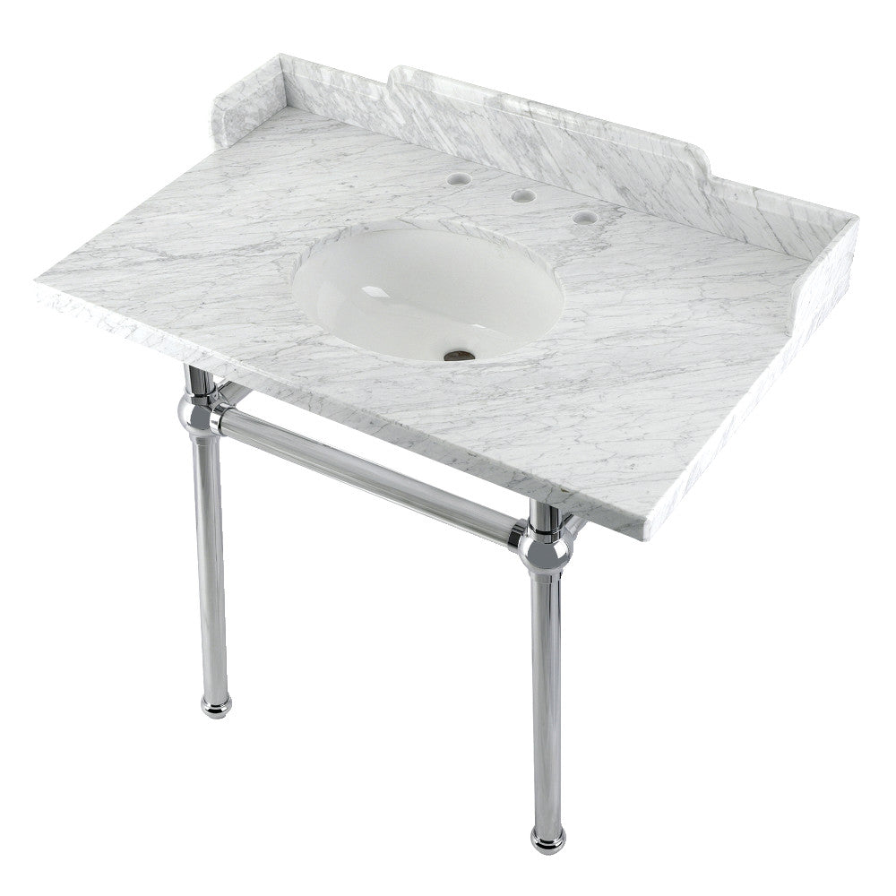 Pemberton 36 Inch Console Sink in Carrara Marble