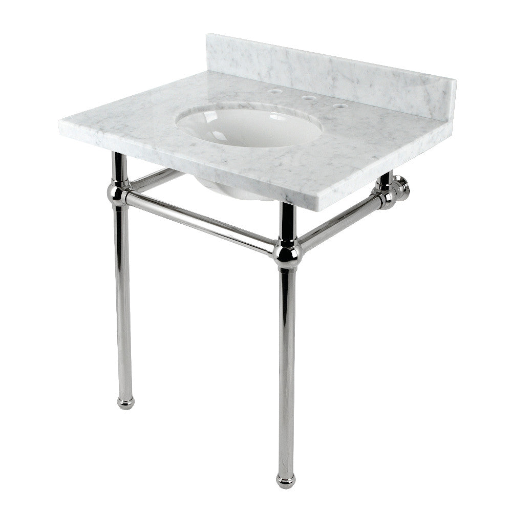 Templeton 30 Inch Console Sink in Carrara Marble