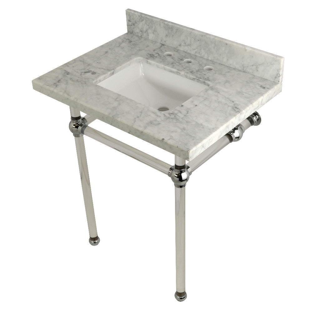 Templeton 30 Inch Console Sink in Carrara Marble