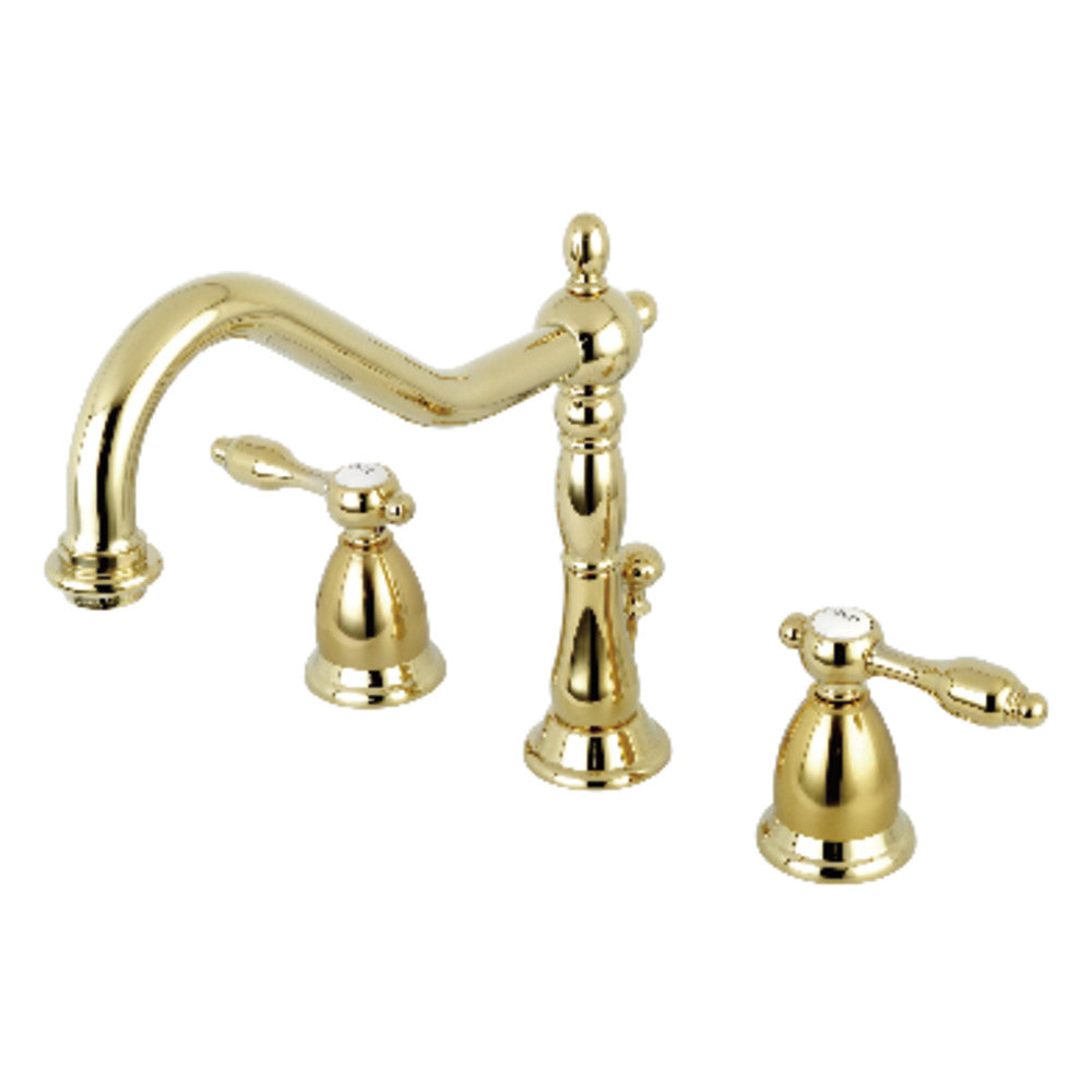 Tudor Widespread Bathroom Faucet in Polished Brass