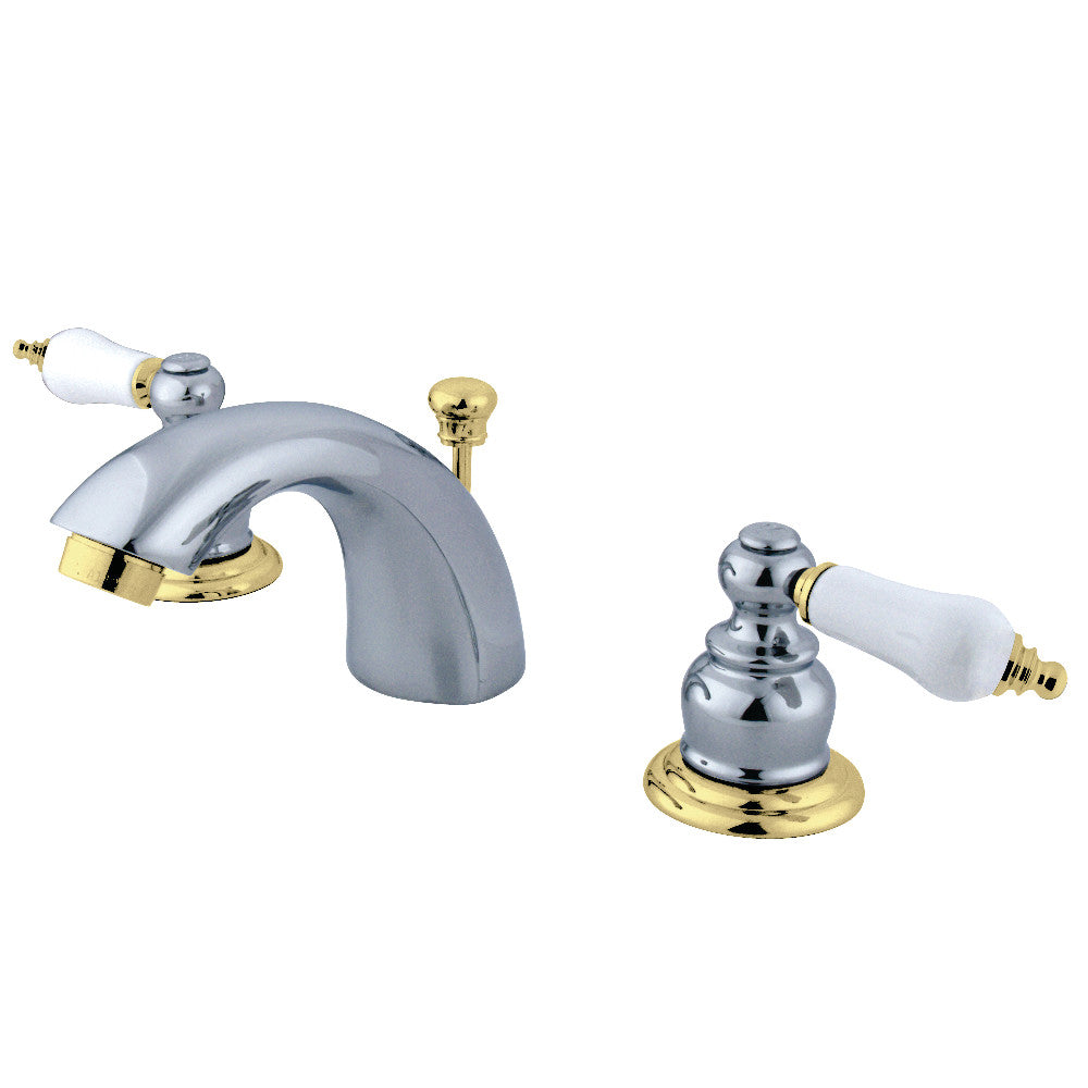 Victorian Mini-Widespread Bathroom Faucet in Polished Chrome/Polished Brass
