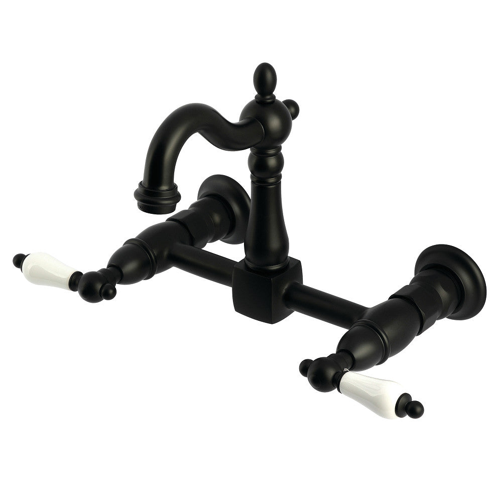 Heritage Wall Mount Kitchen Faucet in Matte Black