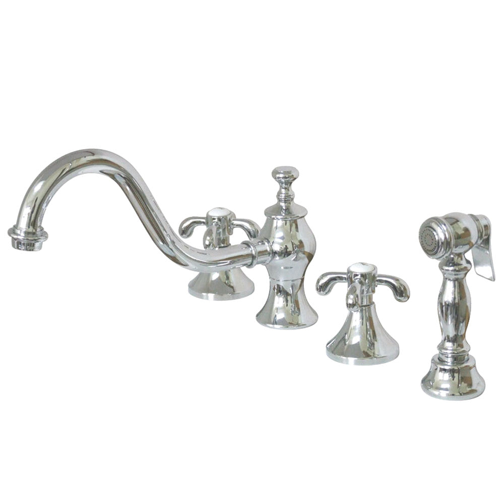 French Country Widespread Kitchen Faucet in Polished Chrome