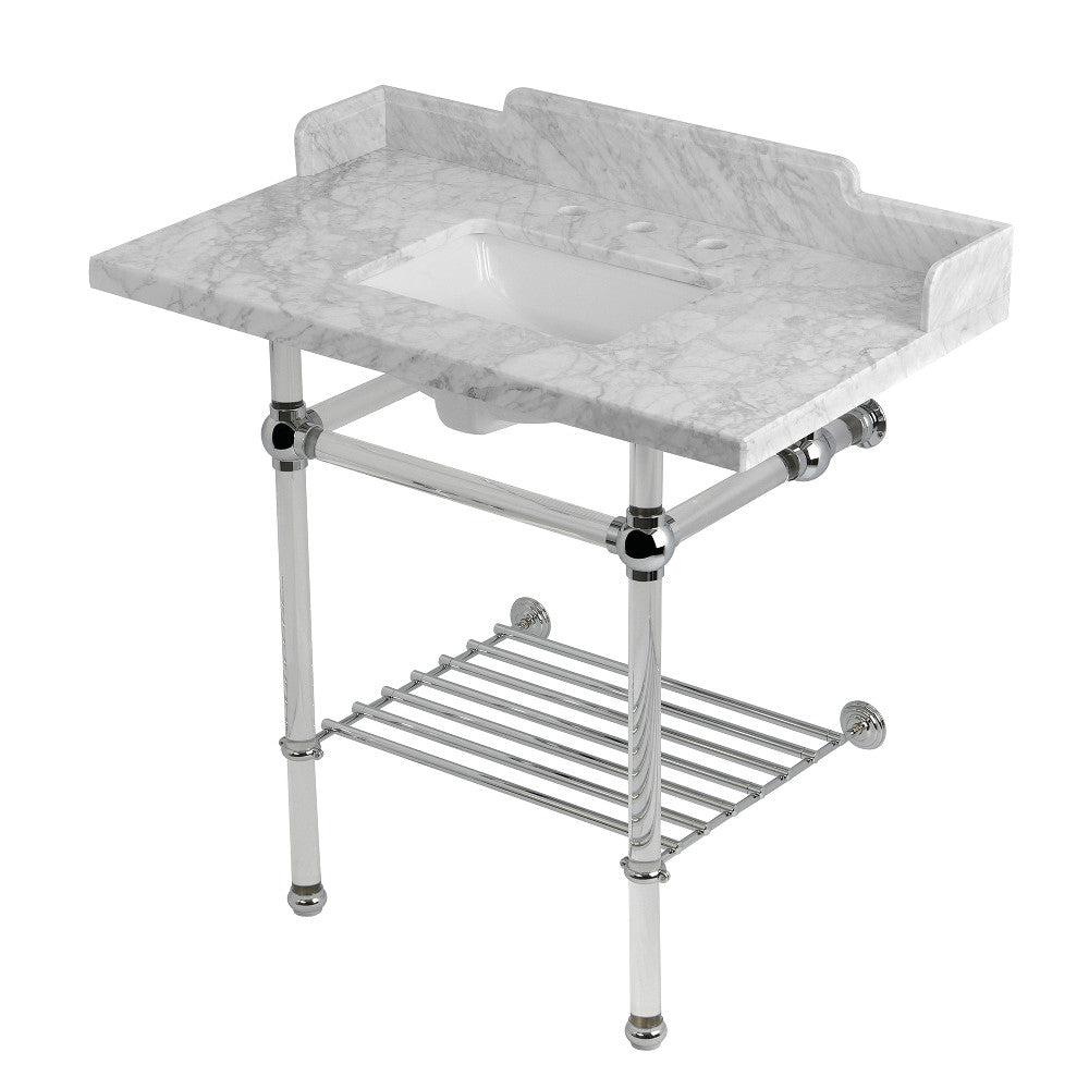 Pemberton 36 Inch Console Sink in Carrara Marble