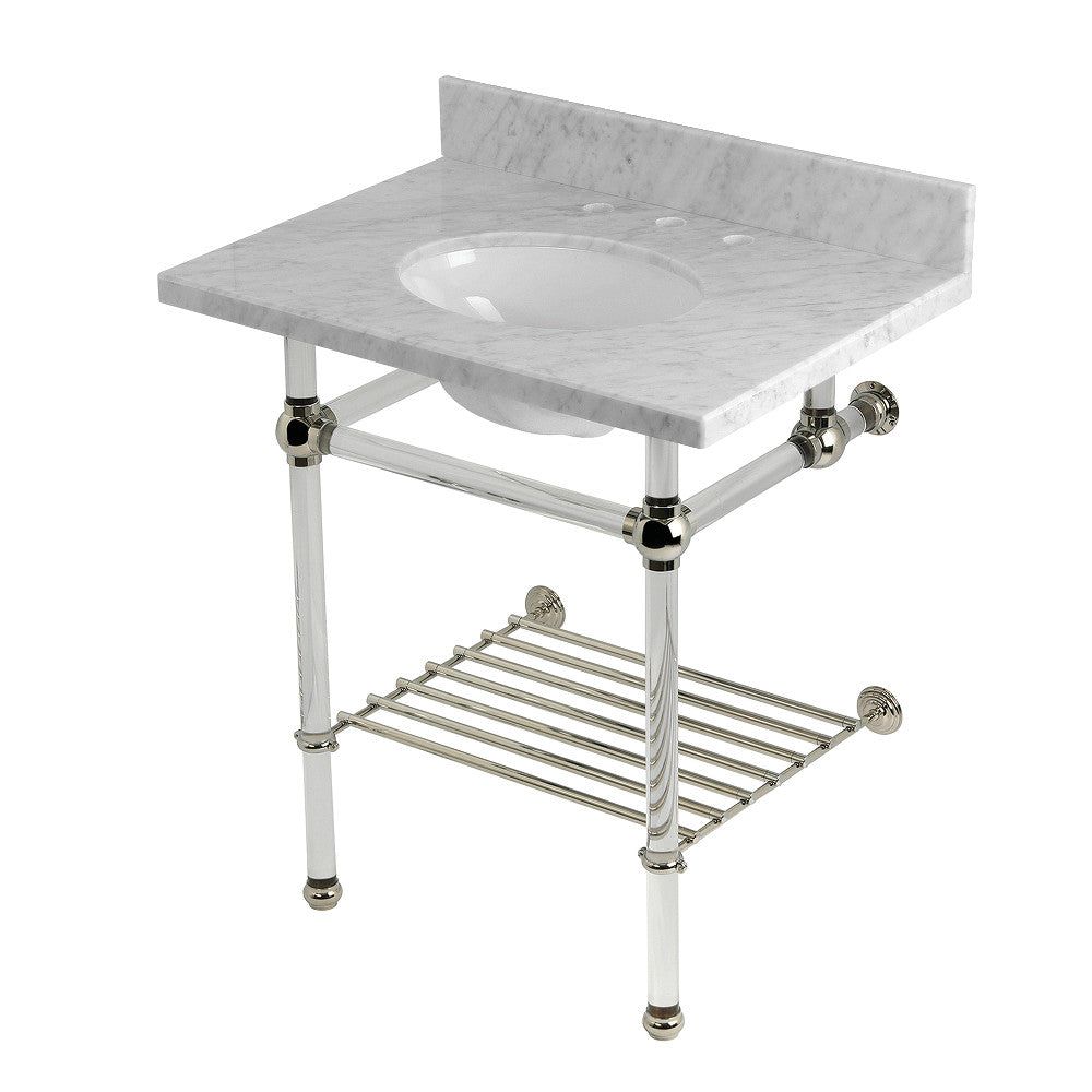 Templeton 30 Inch Console Sink in Carrara Marble