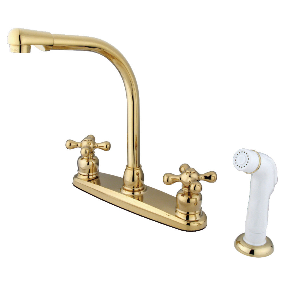 Victorian Centerset Kitchen Faucet in Polished Brass
