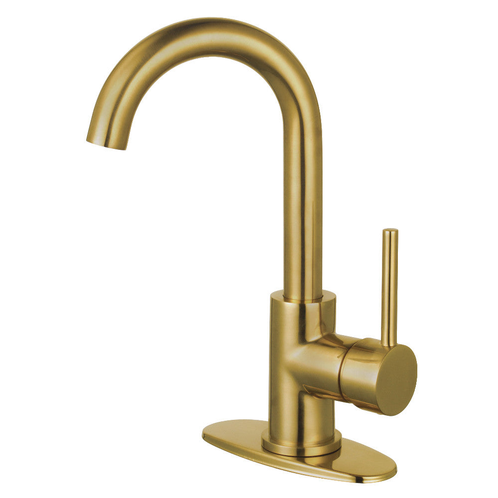Concord Single-Hole Bathroom Faucet in Brushed Brass
