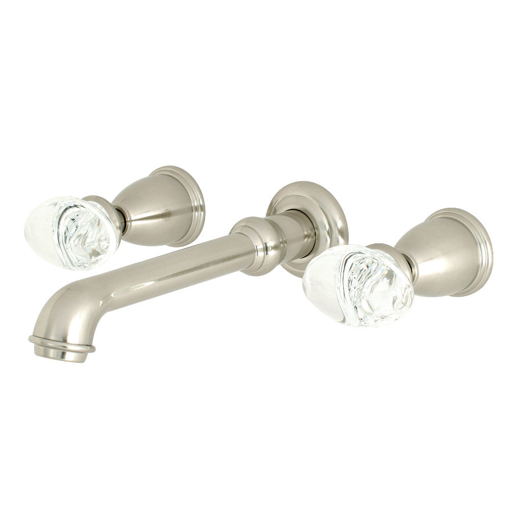 Krystal Onyx Wall-Mount Bathroom Faucet in Brushed Nickel