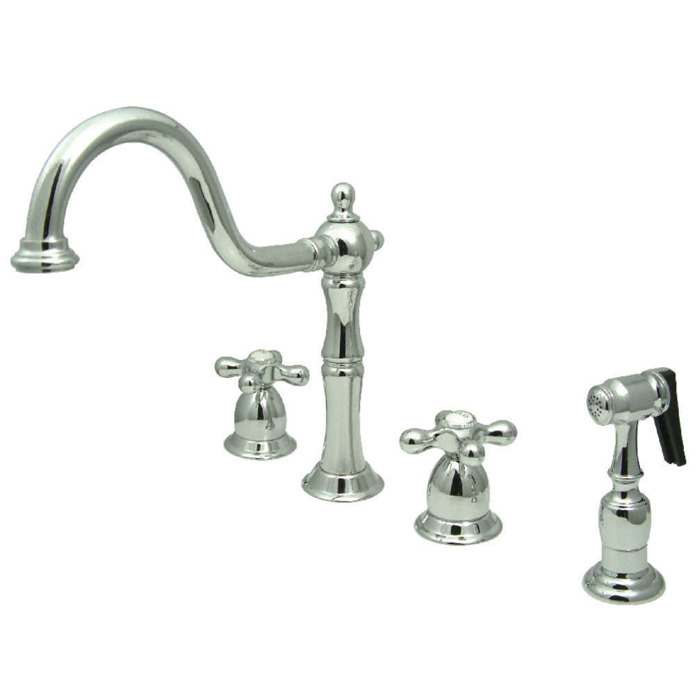 Heritage Widespread Kitchen Faucet in Polished Chrome