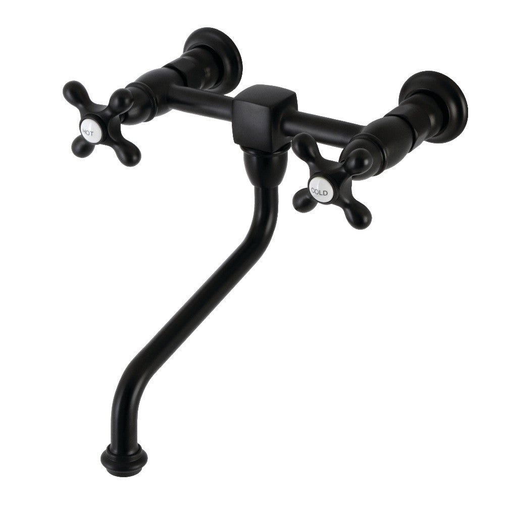 Heritage Wall-Mount Bathroom Faucet in Matte Black