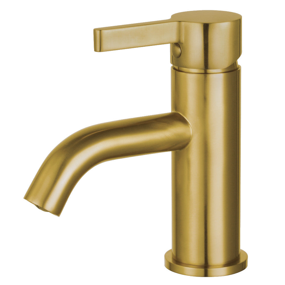 Continental Single-Hole Bathroom Faucet in Brushed Brass