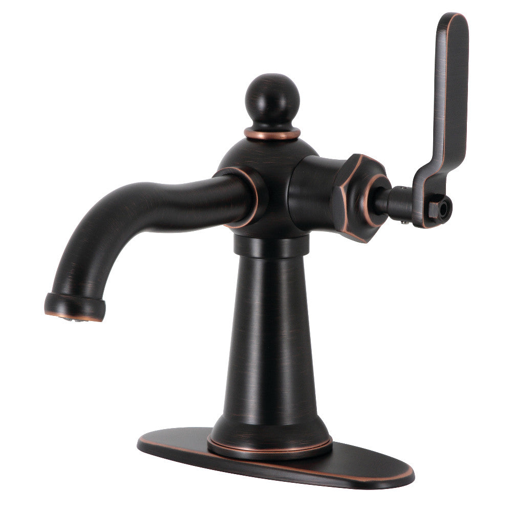 Knight Single-Hole Bathroom Faucet in Naples Bronze